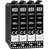 Jhaan 35XL - Cartucce d'inchiostro compatibili con Epson 35XL, compatibili con Epson Workforce Pro WF-4740DTWF WF-4730DTWF WF-4725DWF WF-4720DWF WF-4740 WF-4730 W-F4725 WF-4720 (confezione da 4)