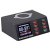 Fesjoy X9 - Caricatore USB wireless a 8 porte, ricarica rapida PD + QC3.0 + stazione di ricarica USB con display a LED, compatibile con telefono/laptop/tablet spina UE