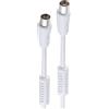 CABLEPELADO Cavo antenna TV, decoder HDTV, DVB-T2 DVB-C S, 75 Ohm, bianco, 2,5 metri