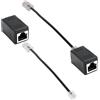 Pennle Set di 2 Adattatori RJ45 a RJ11 Nero, Convertitore Estensione Cavo Telefonico e Modem ADSL, Trasmissione Stabile