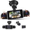podofo 4 Telecamera HD 1080P Dash Cam per auto Podofo Display da 3 pollici Videoregistratore digitale con telecamera posteriore, controllo APP WIFI +scheda da 64 GB, sensore G, visione notturna