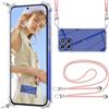 ISOI Cover Trasparente con Cordino compatibile con Motorola Edge 60, Regolabile e Rimovibile Collana Tracolla Laccio Collo, Custodia per Telefono in Silicone TPU Morbido Antiurto - Rosa
