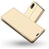 Radoo Cover iPhone XR 6.1, Slim-Fit Folio Premium Custodia Vintage PU Pelle con [Kickstand] Tasca Stile Unico Sottile Funzione TPU Antiurto Flip Cover a Libro per Apple iPhone XR (Oro)