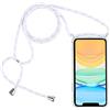 PuYu Zhe Cover con Cordino compatibile con iPhone 13,Cellulare Girocollo Custodia con Corda Trasparente Silicone Case TPU Bumper Regolabile Necklace laccio Shell-Argento bianco