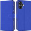 Verco Custodia a libro per iPhone 16 Plus, per iPhone 16 Plus, con funzione di carte di credito, colore: blu