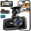 IIWEY Dash Cam 4K+4K anteriore e posteriore, Dual STARVIS w/HDR, 5G WiFi-6 (fino a 20MB/s) con app, scheda SD 128G inclusa, GPS, telecamera da cruscotto per auto con modalità parcheggio 24/7, IPS da