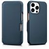 Mobiskin Cover compatibile con Apple iPhone 13 PRO MAX (6,7 pollici), Custodia con vera pelle, Case ultra-sottile, Custodia protezione, Blu, Azzurro