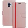 BoxTii Cover per Samsung Galaxy A6 2018, Custodia in PU Pelle, Cover a Libro Portafoglio, Magnetica Antiurto Flip Caso con Slot per Schede per Galaxy A6 2018, Oro Rosa