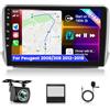 NHOPEEW 4+64G Autoradio per Peugeot 2008/208 2012-2018 - Stereo Android da 10.1 pollici con Carplay wireless e Android Auto - 32EQ AI DSP Split Screen+ Telecamera posteriore&Mic
