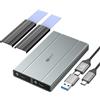 SAN ZANG MASTER Custodia doppia NVMe, custodia SSD M.2 NVMe in alluminio da 10 Gbps compatibile con SSD M.2 NVMe M-Key/B+M Key 2280/2260/2242/2230. Supporta UASP Trim, supporta fino a 2 SSD da 4 TB