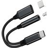 Kefiany Adattatore jack per cuffie USB C a 3,5 mm, 2 in 1, tipo C, cavo di ricarica, adattatore di ricarica DAC Audio AUX splitter per auto, splitter per cuffie per Apple iPhone15Pro, compatibile con Samsung