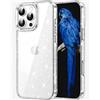 Nekiyo Tech Custodia glitter per iPhone 16 Pro 6,3 pollici, custodia bumper anti-shock, design bling carino per donne e ragazze (Trasparente)