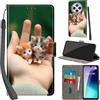 PHINIENLAND Cover per Xiaomi Redmi 14C / 14R / A3 Pro custodia portafoglio Gatto | 3 scomparti carte, 1 tasca banconote, Chiusura magnetica, Supporto, Pelle PU flip cover per Xiaomi Poco M7 / C75