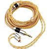 Linsoul Tripowin Zonie IEM Cavo, 16 Core Placcato Argento Cordoni Aggiornati, 1.25m SPC in Ear Monitor Cavi per 7hz Zero:2 Orchestra Lite Cadenza Hype4 Supermix4(MMCX,3.5mm)(Oro)