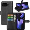 JIUNINE Cover per Google Pixel 9A, Custodia Portafoglio Libro in Pelle Sintetica Antiurto Cover Flip Case con [Carta Fessura] [Supporto Stand] [Fibbia Magnetica], Nero