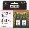Matsuro PG-540 CLI-541 XL Multipack Cartuccia d'inchiostro Sostituzione per Canon PG-540 CLI-541 XL con Chip Compatibile con Canon Pixma TS5150 TS5151 MG3650 MG3650S MG3600 MG4250 MX475 MG3250 MG3550