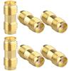 Jopto 6PCS RF Adattatore Coassiale Sma Connettore Sma Femmina a Sma Femmina Jack WiFi Antenna Tono Oro Esterno Vite Interno Al Foro Interno