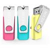 KEXIN 64GB Chiavetta USB 3 Pezzi Pen Drive Chiavette USB Pennetta Girevole USB 2.0 Unità Memoria Flash Penna 64 GB USB Flash Drive per PC, Notebook, Laptop Auto TV (64 Giga, Verde Rosso Giallo)