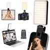 RealPlus Luce Selfie con Clip, Luce Video 3000-6500K 5 Luci Regolabili, Luce per Foto 80 LED con Batterie da 2000mAh, Luce Mobile per Telefono, iPhone, Tablet, Laptop, Fotocamera, Video Conferenza
