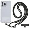 Golifyne Cordino Regolabile Universale per Telefoni con Custodie a Copertura Completa | Compatibile con iPhone, Samsung, Huawei e Altri | Crossbody con 2 Toppe di Ricambio - Nero