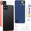 Enkeig Vetro posteriore Sostituzione per Google Pixel 4 XL Back Cover copribatteria + Kit di Riparazione(Nero)