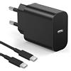 Bouge Caricatore rapido Samsung, Bouge 25 W PD USB C, spina di ricarica Type C, adattatore di alimentazione compatibile con Galaxy S22/S22+/S22 Utra/S21/S20/Z Flip 4/Z Fold 4, Galaxy Watch/Buds (nero)