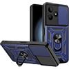 ESTH® Cover per Realme C51 4G con Custodia per Fotocamera Scorrevole e Supporto ad Anello [Custodia Paraurti Compatibile con Supporto Magnetico per Auto], Blu