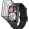 Quanen Electronic Schermo Pellicola Protettiva per Huawei Watch Fit/HONOR Watch ES, [4 Pezzi] Anti Graffio, Senza Bolle, Copertura Completa 3D, Bordo Curvo, Flessibile HD PET Trasparente Pellicola Proteggi Schermo