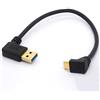 OpenII Cavo di prolunga USB tipo C placcato oro USB 3.0 maschio a 90 gradi verso l'alto verso il basso Tipo C Cavo dati USB C Data Sync & Charge Converter adattatore
