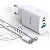 Elktry Caricatore iPhone Rapido 2 Porta con 2M Cavo USB C a Lightning【Certificato MFi】Caricabatterie Rapida iPhone Compatibile con iPhone 14 13 12 11 PRO Max X XR XS 8 Plus SE 2020 iPad