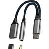 Kefiany Adattatore USB C ausiliario adattatore jack cuffie 3.5mm tipo C caricabatterie (2in1) per iPhone 16 15 compatibile con Samsung Android per Apple Headphone microfono Dongle connettore auto audio cavo