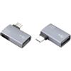 RIIEYOCA Adattatore da micro USB a OTG ad angolo retto e sinistro a 90 gradi, adattatore da micro maschio a USB 2.0 femmina con porta di alimentazione micro USB (alimenta periferiche USB 2.0)