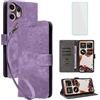 IUQXU Cover per Nothing CMF Phone 2 Pro 5G Libro con Vetro Temperato VIO