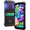 FOSSiBOT F110L Smartphone Rugged 10000mAh, Altoparlante 128dB Telefono Lavoro da Cantiere, Android 15 12GB+128GB (2TB), Display 6.745" 50MP Camera, IP68/69K 4G SIM(2026)