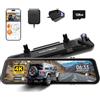 WOLFBOX G900 Pro 12 Dashcam Rétroviseur 8MP STARVIS 2 IMX678, 4K+2.5K Caméra Intérieure Voiture, 5.8GHz WiFi, Carte 128GB Gratuite, Contrôle Vocal, Capteur G, GPS, Enregistrement Boucle