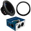 GK SOUND KIT SET PER PLANET AUDIO AC10D 1 subwoofer da 25 cm 250 mm 10, 750 watt rms e 1500 watt max, dvc, dual voice coil, doppia bobina 4 ohm, per auto, o in cassa, 1 pezzo + anello di montaggio