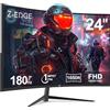 Z Z-Edge Z-Edge Monitor Gaming Curvo 24'' 180 Hz/165 Hz/144 Hz, FHD(1920x1080), 1ms MPRT, FreeSync, Schermo PC LED con DP Cavo, VA 1650R, 300cd/m², HDMI2.1& DP1.4, Inclinazione Regolabile, 178° Angolo Visione