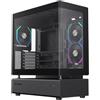 GAMEMAX N80 CASE PC ATX Mid Tower, Vetro Panoramico 270° Anteriore & Laterale, 6 Ventole ARGB PWM da 120mm Preinstallate, USB-C Gen2, Supporto BTF & GPU Verticale, Case PC Gaming (Nero)