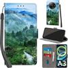 PHINIENLAND Cover per Xiaomi Redmi A3 / A3x Case PU Pelle Custodia [Kickstand] [Chiusura magnetica] [Slot per Schede], Portafoglio Flip Custodia per Redmi A3,Foresta