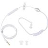 Demeras Auricolari in-Ear Auricolare di Sicurezza per Tubo d'Aria Cuffie Anti Radiazioni Orecchio Singolo con Microfono per Telefono Cellulare Devieces(Bianca)