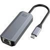 Minthouz Adattatore di rete da USB-C a Ethernet da 5 Gbps, adattatore di rete LAN da RJ45 a USB C 5 Gigabit, custodia in alluminio grigio, dongle di rete da Ethernet a USB, compatibile con laptop