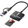 Loydia SD Card Reader USB C, 3 in 1 Adattatore da usb A/C a Scheda SD, MicroSD, USB3.0, Lettore di Schede sd adattatore per usbc scheda sd, compatibile con iPhone 15, Laptop, Tablet, Plug & Play