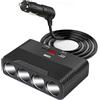 Qidoe Presa Sdoppiatore Accendisigari per Auto 120W: Qidoe Caricabatteria da Auto USB Adattatore Splitter Accendisigari con Voltmetro per Cellulare GPS