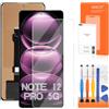 AGCUT (Non per 4G Schermo LCD per Xiaomi Redmi Note 12 PRO 5G 22101316C Display 22101316I, 23013RK75C, 22101316G Touch Screen Digitazer Assembly Sostituzione Schermo con Riparazione Strumenti (Nero)