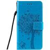 Fatcatparadise Cover Compatibile LG K20 2019 [con Pellicola in Vetro Temperato], Retro Flip Custodia Pelle PU e TPU Silicone con Funzione Supporto Chiusura Magnetica (Blu)