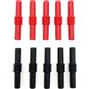 JZK 10 accoppiatori isolati a banana femmina a femmina, 4 mm, accoppiatore adattatore per spina a banana, adattatori di estensione per test elettrici, nero e rosso