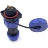 bayzconn Connettore per presa aeronautica SP17 a 2 poli, IP68 femmina maschio maschio maschio connettore 2 pin 2 fori flangia montaggio piastra impermeabile