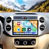 CAMECHO 2G+64G CAMECHO Android 13 Autoradio per VW Tiguan (2010-2017) con Navi Carplay Android Auto, Stereo 2 Din con Schermo da 9 Pollici Bluetooth RDS/FM MirrorLink