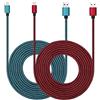 ROFICORD Cavo USB di tipo C da 10ft con ricarica rapida 3A, [2 pacchi da 10ft] USB-C Cavo di ricarica super resistente compatibile con Galaxy S10/S9/S8/Google Pixel/LG/OnePlus/Moto e altro (Rosso+Blu)