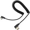 RIIEYOCA Cavo a spirale mini USB, cavo da mini USB maschio ad angolo retto a USB A maschio ad angolo sinistro e cavo a spirale a molla di ricarica per dispositivi mini USB (da 1,54 piedi a 3,94 piedi)